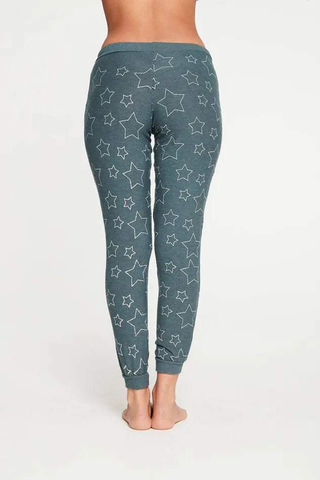 Womens Chaser Brand Graphics Silver Stars Pant