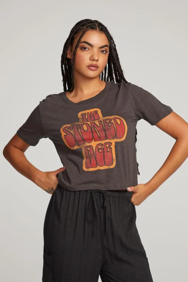 Womens Chaser Brand Graphics Stoned Age Tee