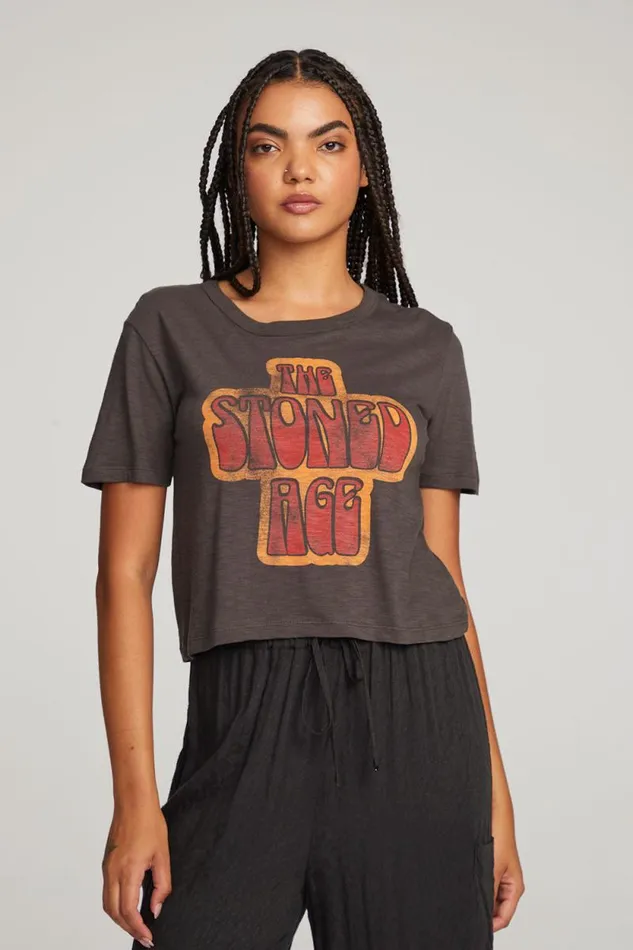 Womens Chaser Brand Graphics Stoned Age Tee