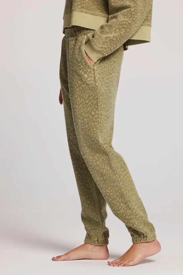 Womens Chaser Brand Loungewear Mission Leopard Joggers