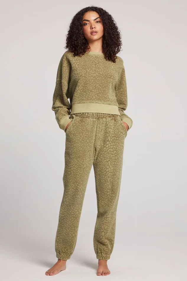 Womens Chaser Brand Loungewear Mission Leopard Joggers
