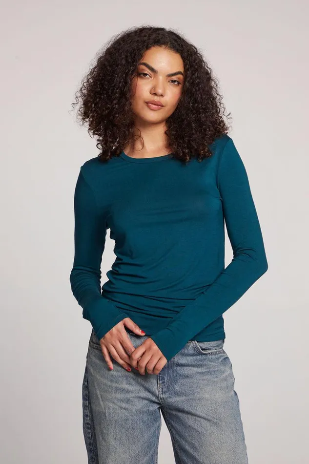 Womens Chaser Brand Loungewear Reeves Dark Sea Long Sleeve
