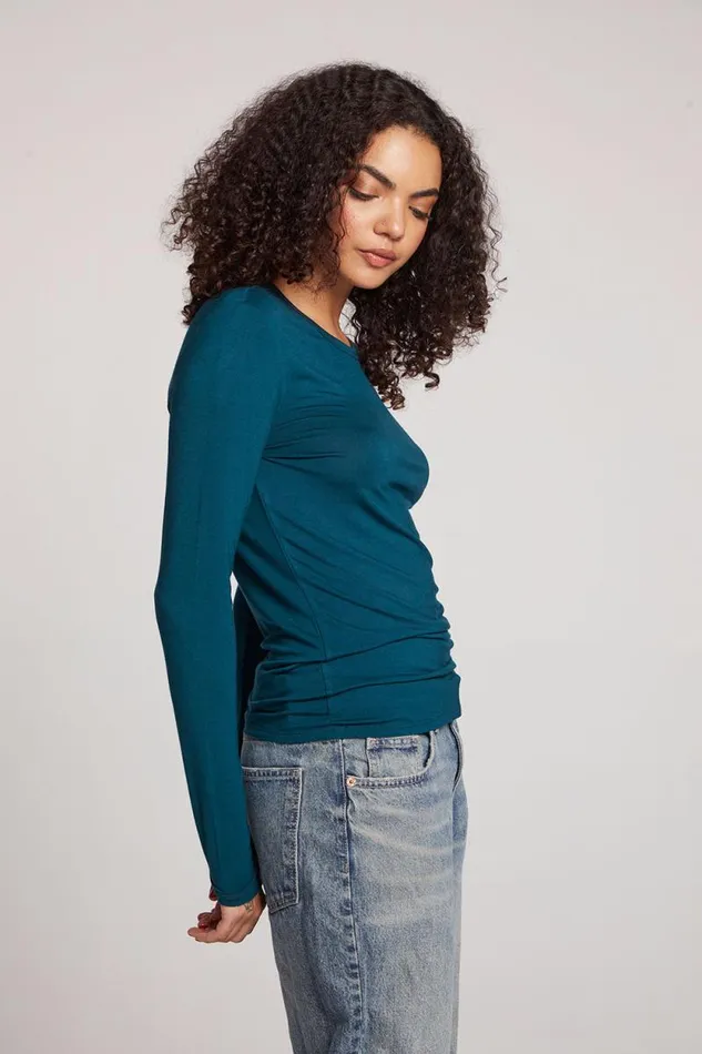 Womens Chaser Brand Loungewear Reeves Dark Sea Long Sleeve