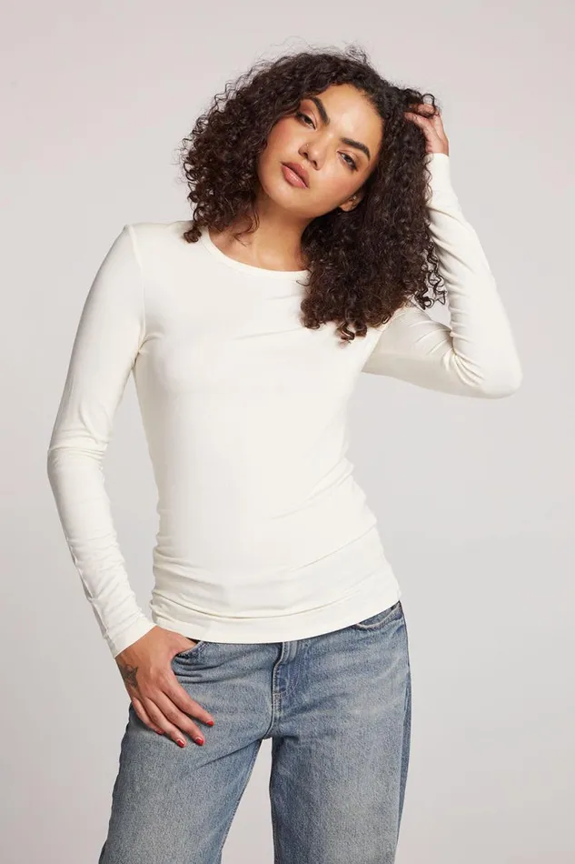 Womens Chaser Brand Loungewear Reeves Starry White Long Sleeve