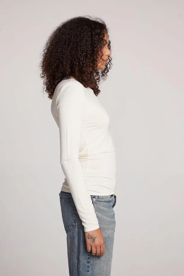 Womens Chaser Brand Loungewear Reeves Starry White Long Sleeve
