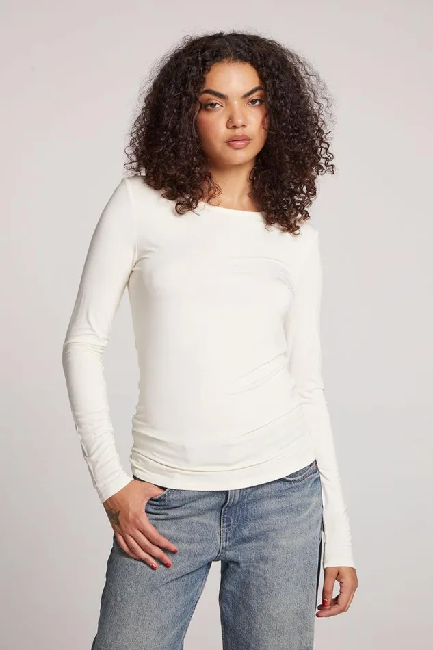 Womens Chaser Brand Loungewear Reeves Starry White Long Sleeve