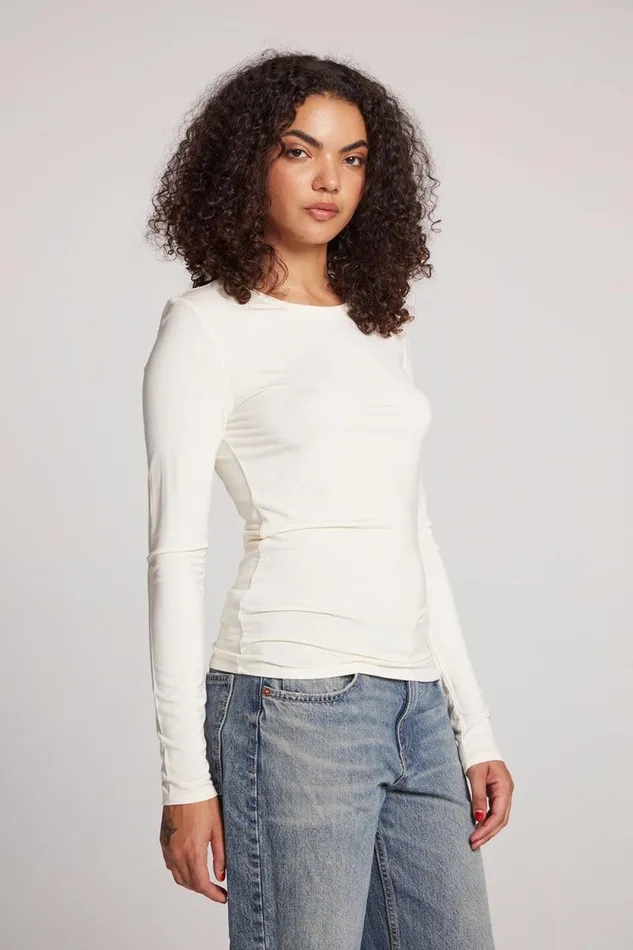 Womens Chaser Brand Loungewear Reeves Starry White Long Sleeve