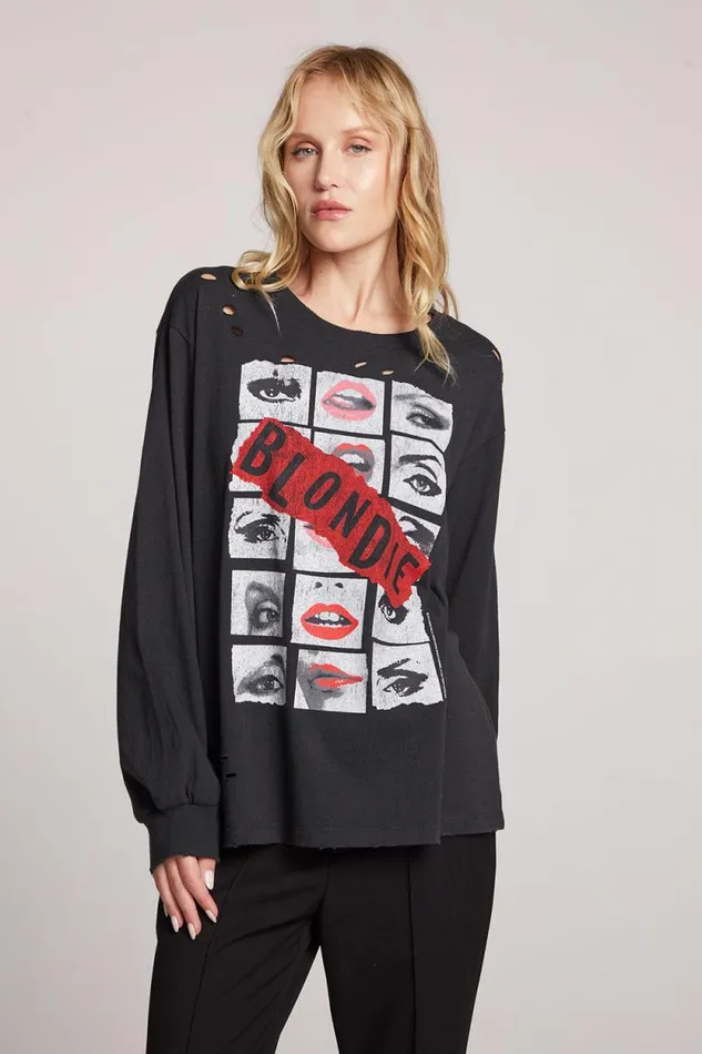 Womens Chaser Brand Music Blondie Tracks Across America Long Sleeve