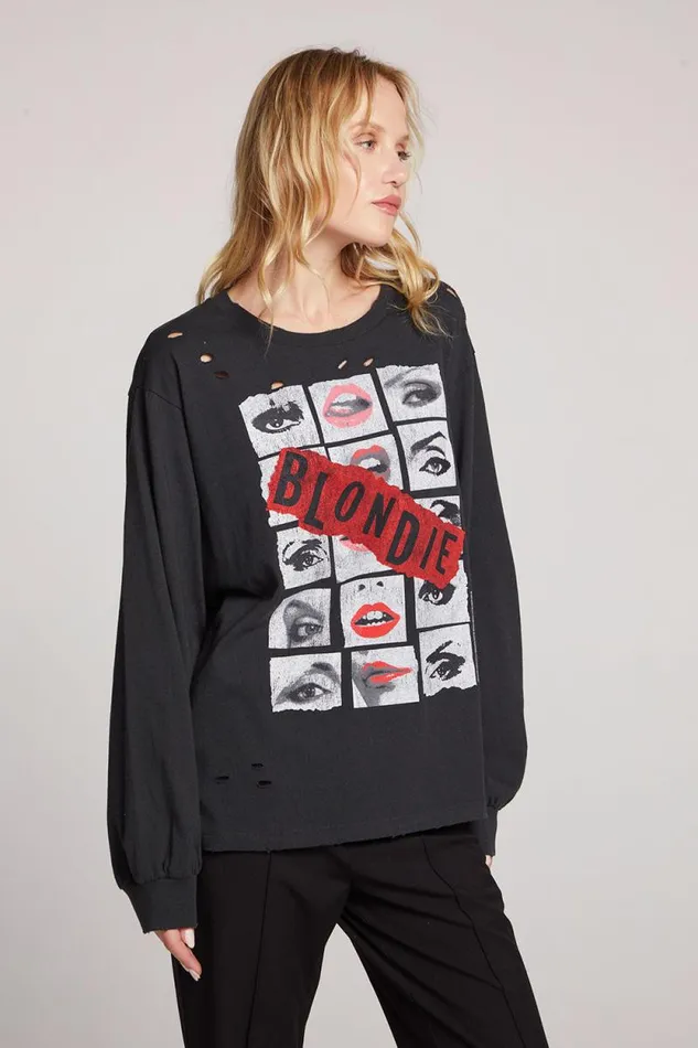 Womens Chaser Brand Music Blondie Tracks Across America Long Sleeve
