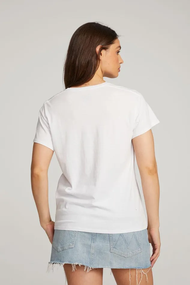 Womens Chaser Brand Music Rolling Stones Classic Logo Tee