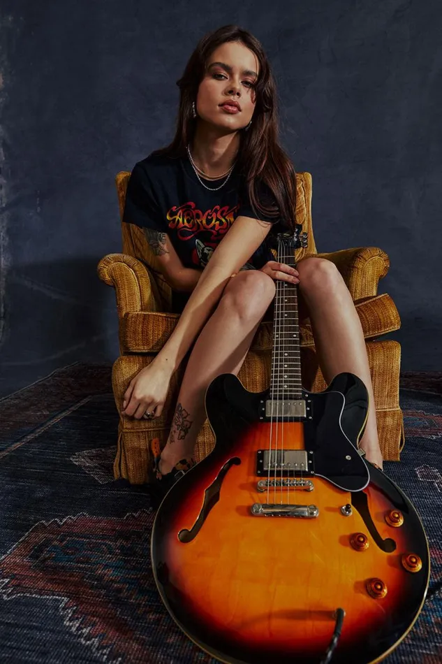 Womens Chaser Brand Tops Aerosmith Angel Tee
