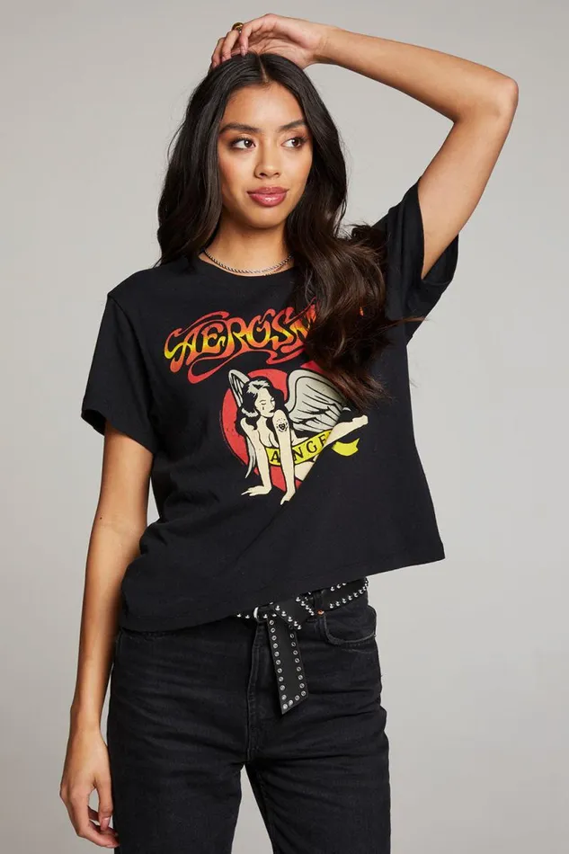 Womens Chaser Brand Tops Aerosmith Angel Tee