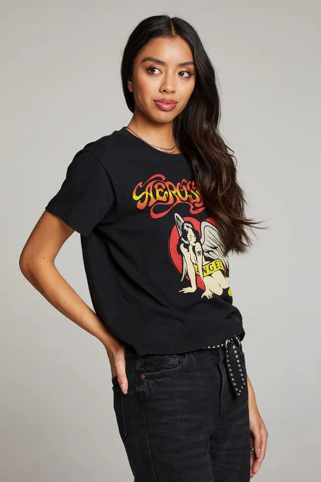 Womens Chaser Brand Tops Aerosmith Angel Tee