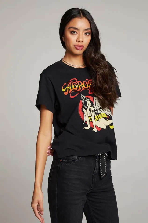 Womens Chaser Brand Tops Aerosmith Angel Tee