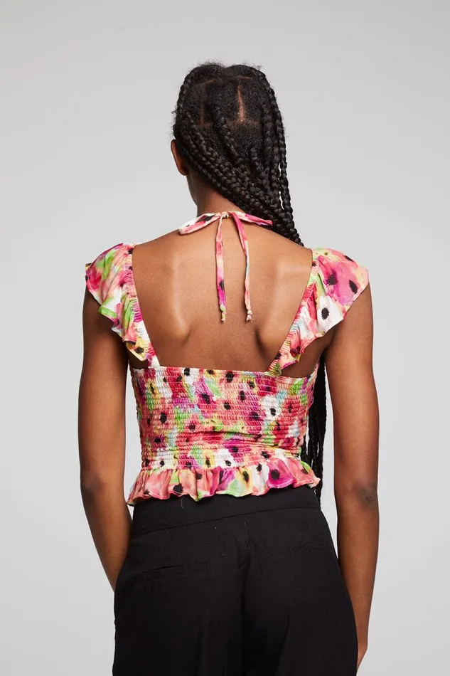 Womens Chaser Brand Tops Alessia Poppy Floral Blouse
