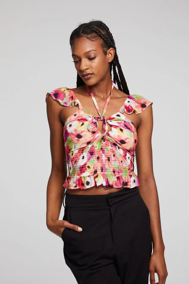 Womens Chaser Brand Tops Alessia Poppy Floral Blouse