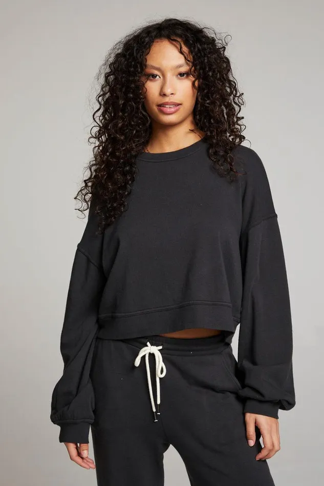Womens Chaser Brand Tops Belly Licorice Pullover