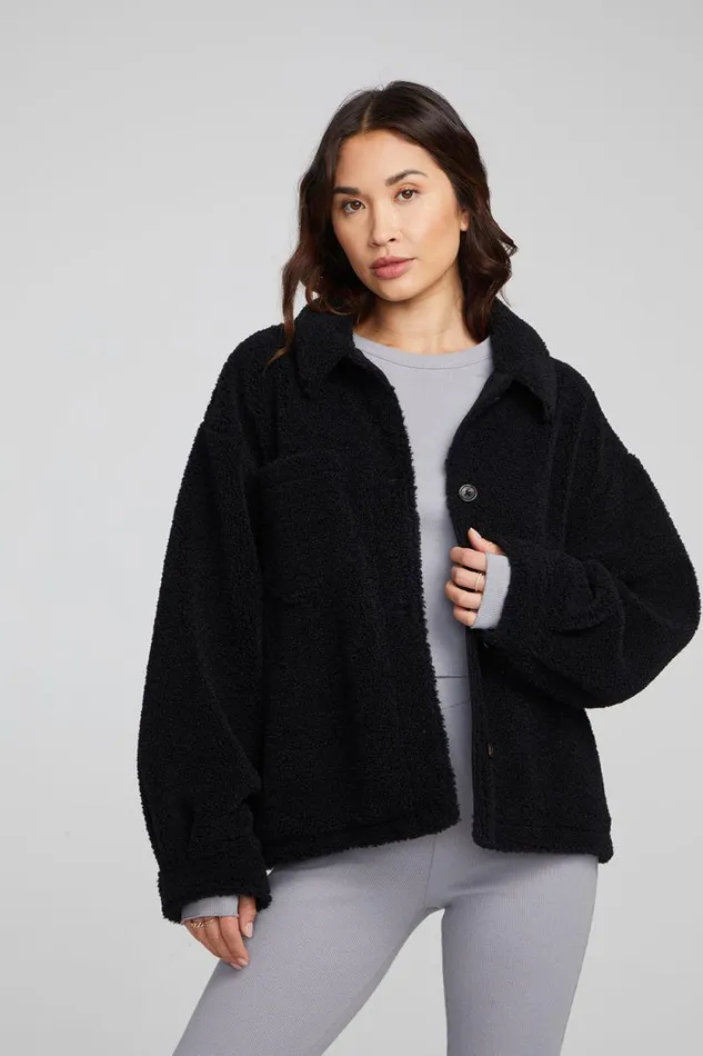 Womens Chaser Brand Tops Bolt Shadow Black Jacket
