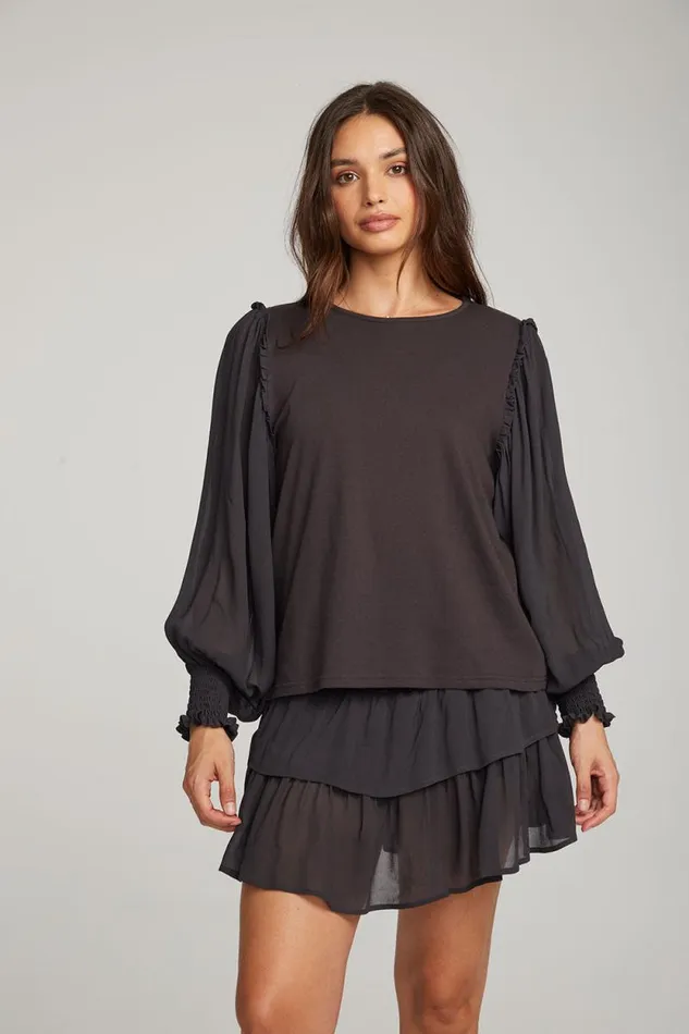 Womens Chaser Brand Tops Clyde Licorice Blouse