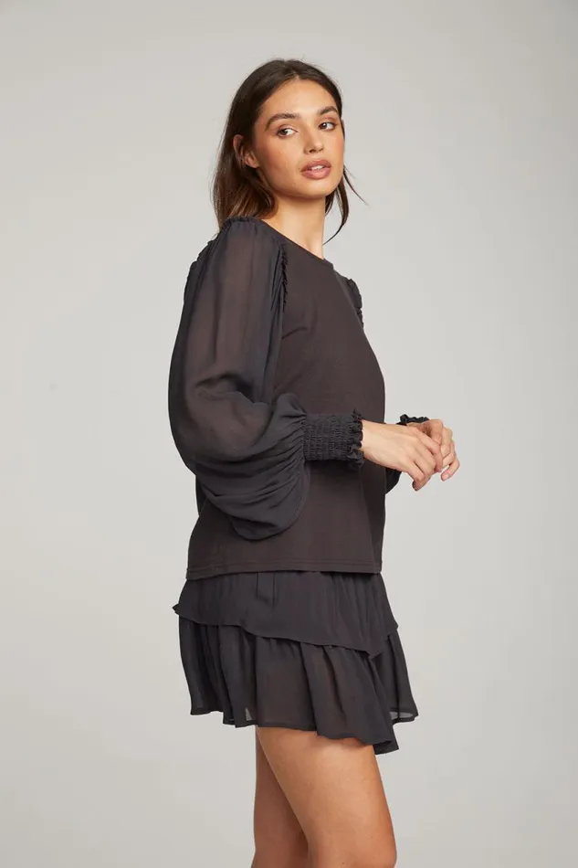 Womens Chaser Brand Tops Clyde Licorice Blouse