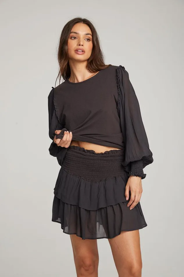 Womens Chaser Brand Tops Clyde Licorice Blouse