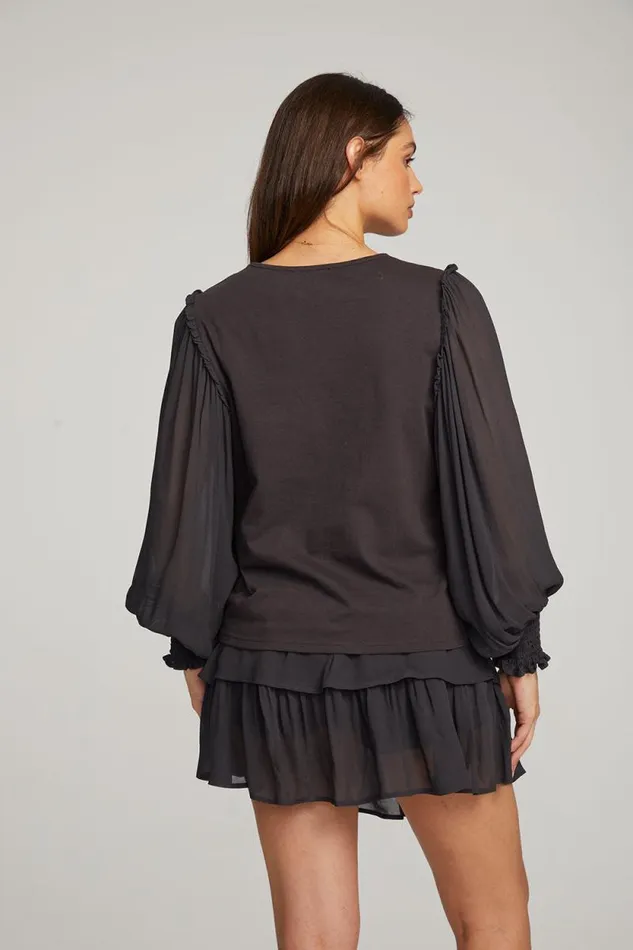 Womens Chaser Brand Tops Clyde Licorice Blouse