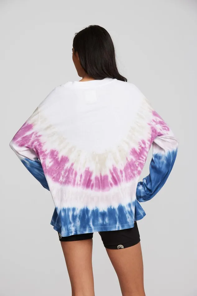 Womens Chaser Brand Tops Coast Cotton Jersey Long Sleeve Tee With Blousant Sleeves And Rib