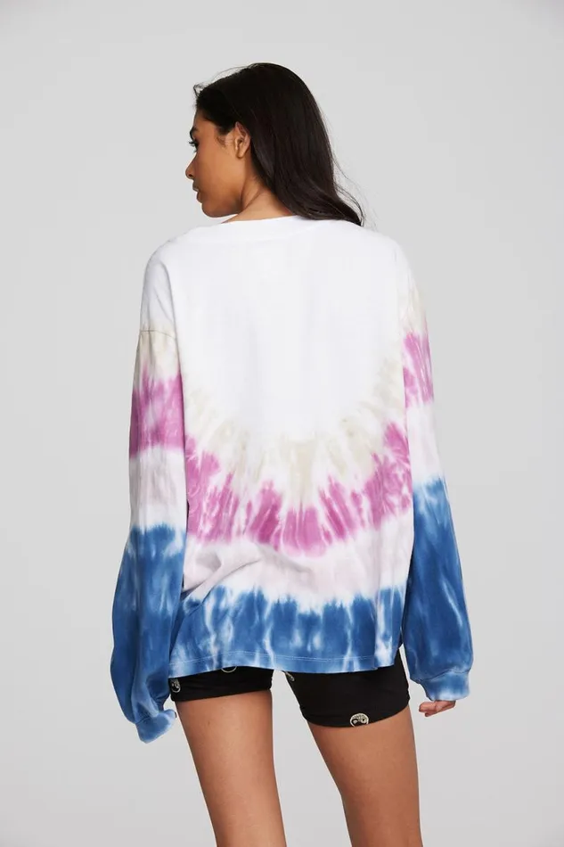 Womens Chaser Brand Tops Coast Cotton Jersey Long Sleeve Tee With Blousant Sleeves And Rib