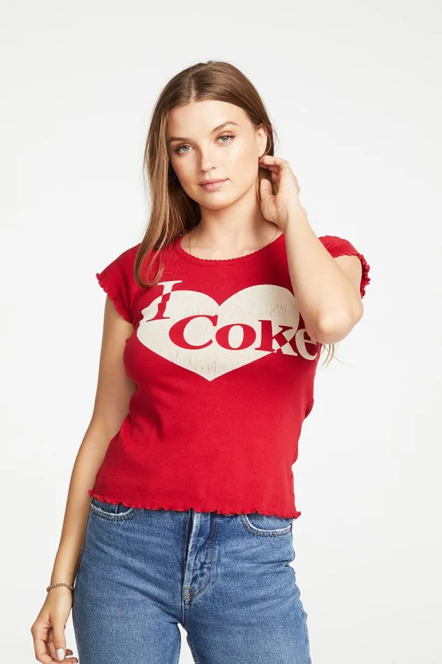 Womens Chaser Brand Tops Coca Cola 8211 I Heart Coke