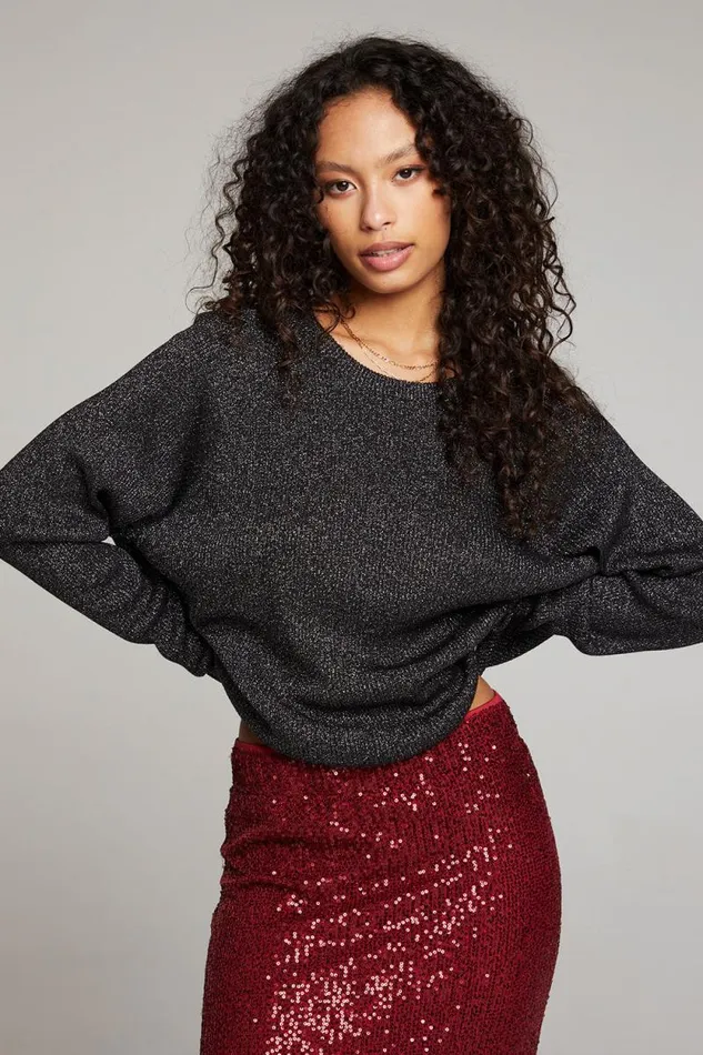 Womens Chaser Brand Tops Cosmo Licorice Pullover