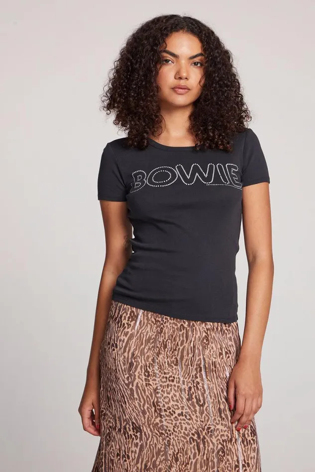 Womens Chaser Brand Tops David Bowie Bowie Glitter Soft Baby Rib Issaa Tee