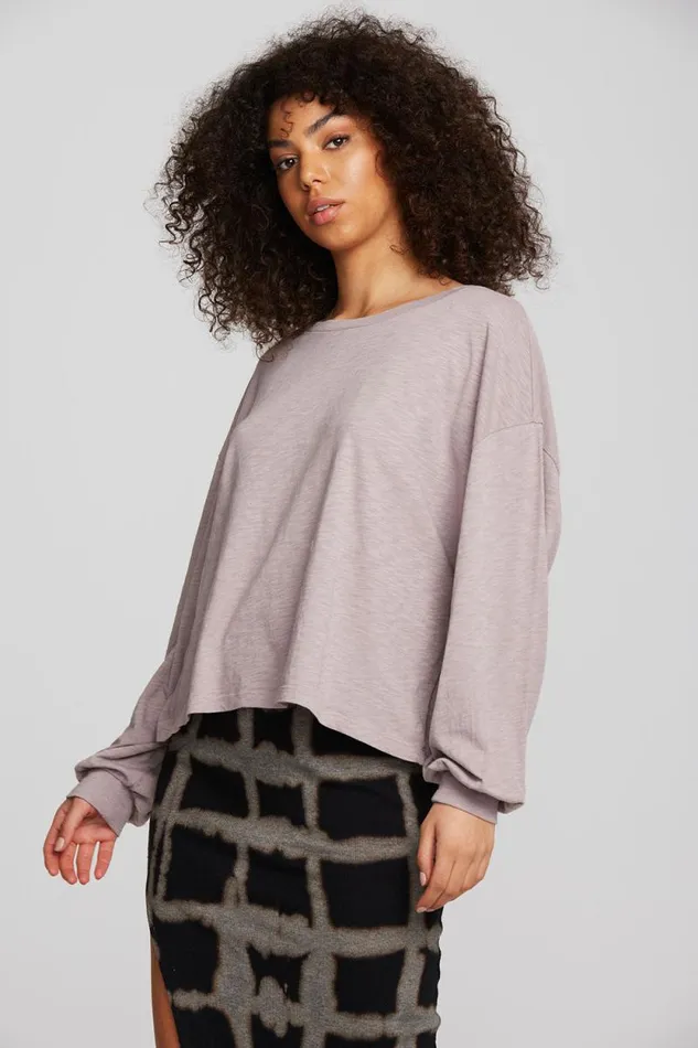 Womens Chaser Brand Tops Gauze Jersey Long Sleeve Tee