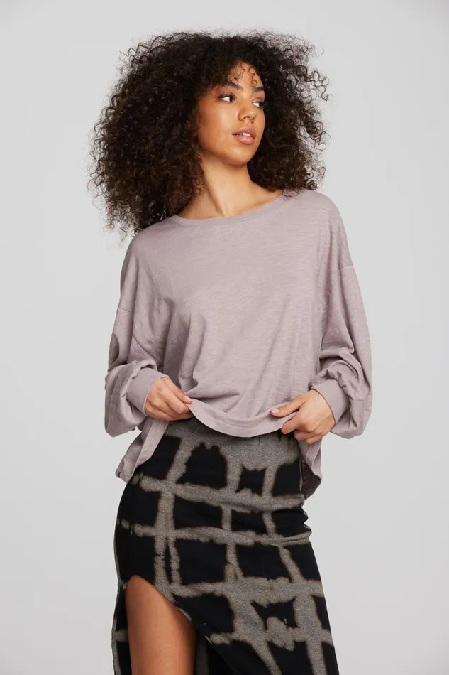 Womens Chaser Brand Tops Gauze Jersey Long Sleeve Tee