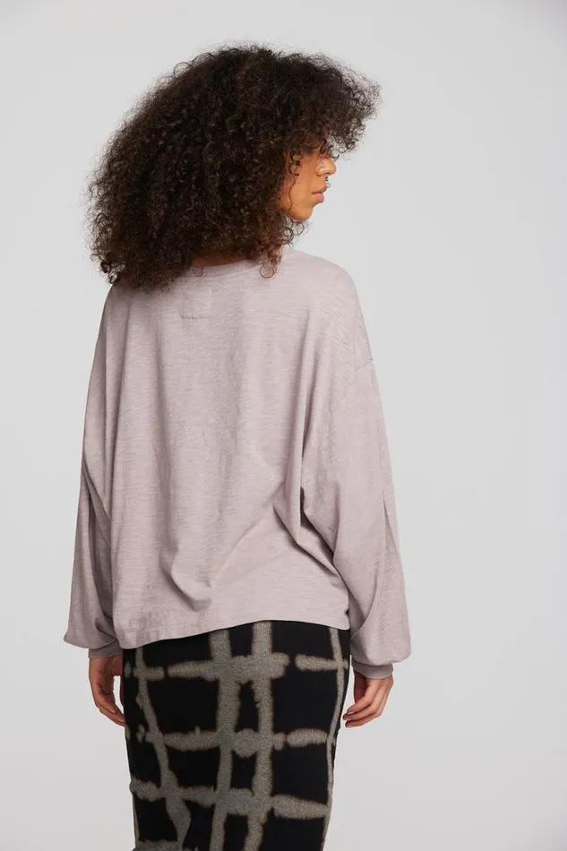 Womens Chaser Brand Tops Gauze Jersey Long Sleeve Tee