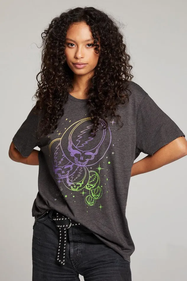 Womens Chaser Brand Tops Grateful Dead Stealies In Space Tee