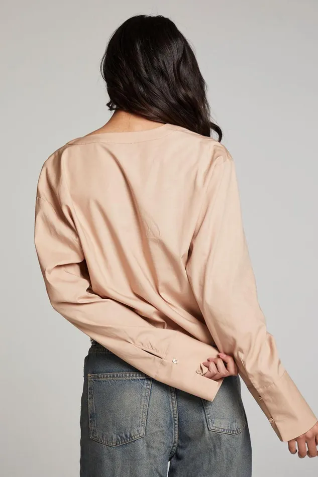 Womens Chaser Brand Tops Haleyy Warm Taupe Blouse