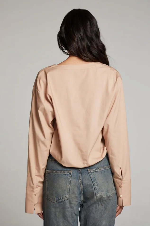 Womens Chaser Brand Tops Haleyy Warm Taupe Blouse