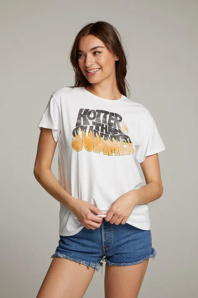 Womens Chaser Brand Tops Hotter Than Summer Tee