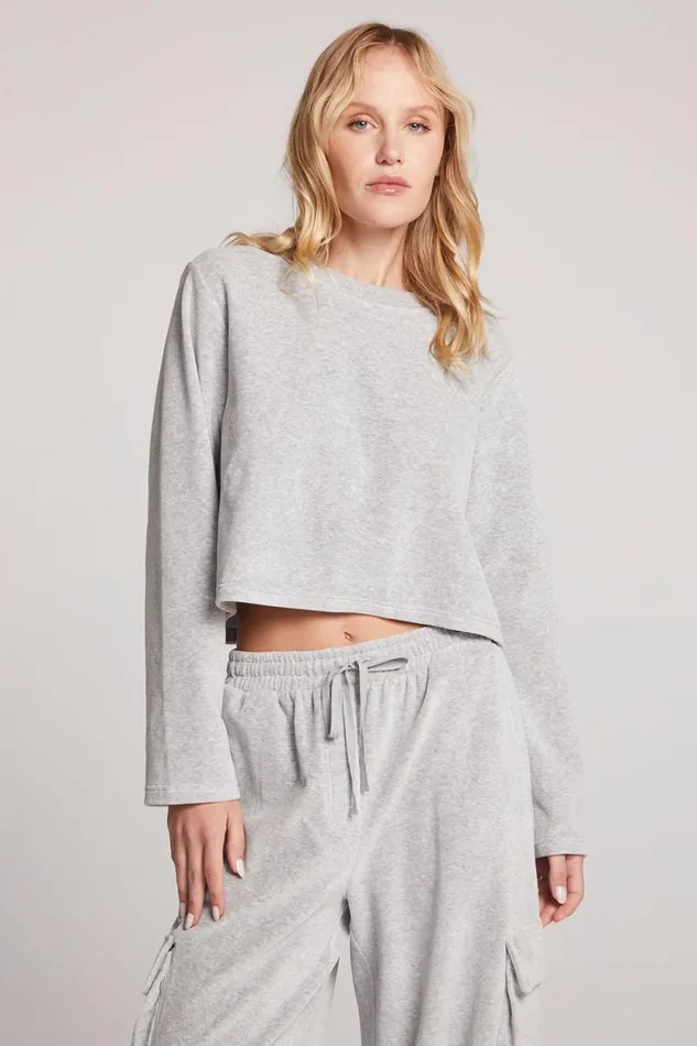 Womens Chaser Brand Tops Impala Light Heather Grey Long Sleeve Tee