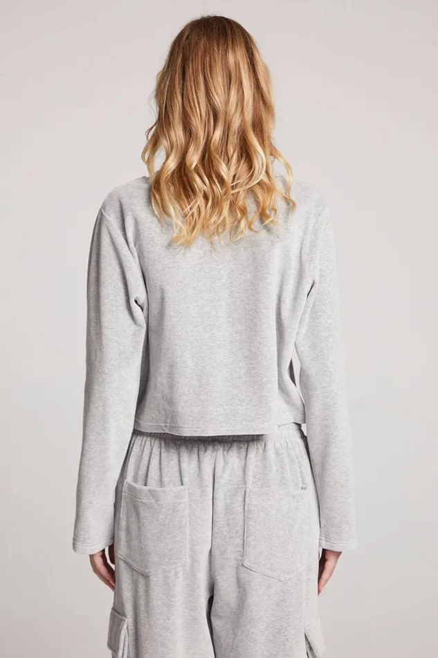 Womens Chaser Brand Tops Impala Light Heather Grey Long Sleeve Tee