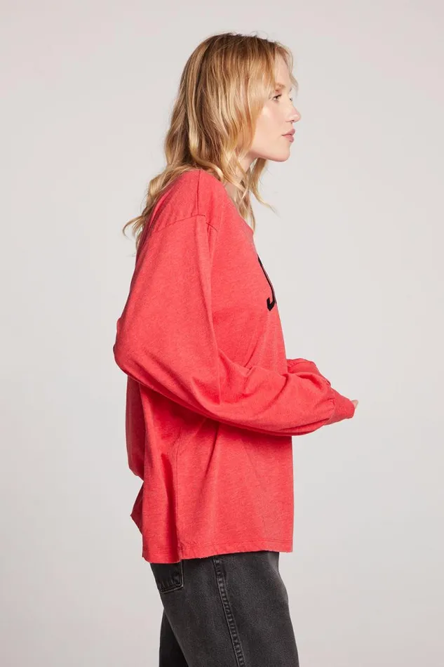 Womens Chaser Brand Tops Je Taime Long Sleeve