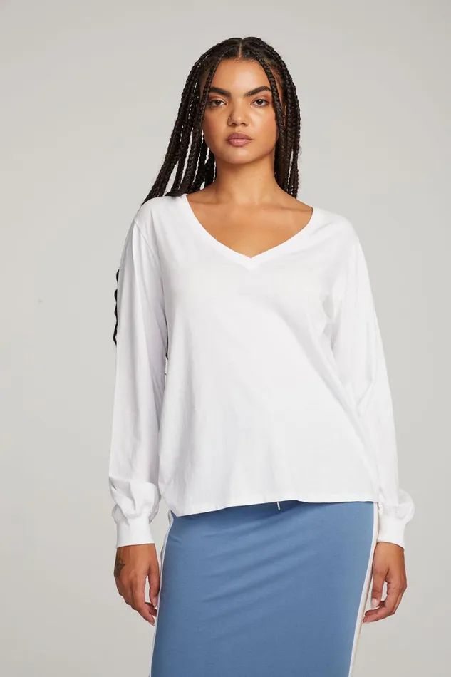 Womens Chaser Brand Tops Kara White Long Sleeve