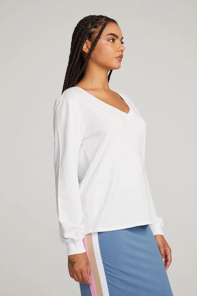 Womens Chaser Brand Tops Kara White Long Sleeve