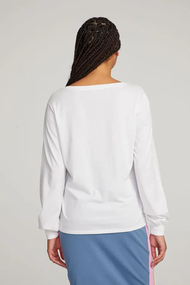 Womens Chaser Brand Tops Kara White Long Sleeve