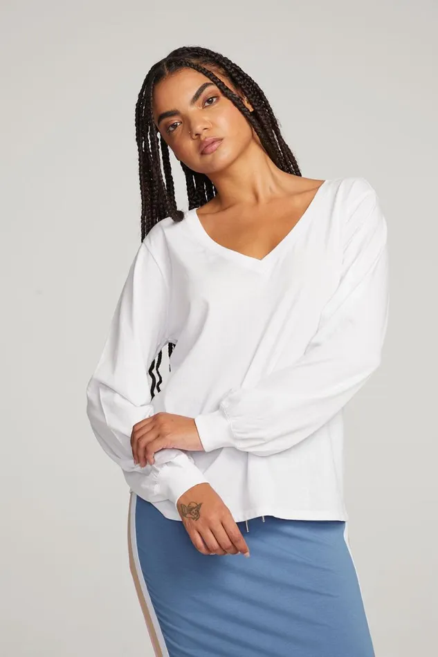 Womens Chaser Brand Tops Kara White Long Sleeve