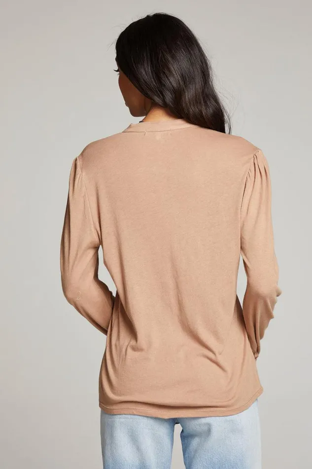 Womens Chaser Brand Tops Lotus Warm Taupe Long Sleeve