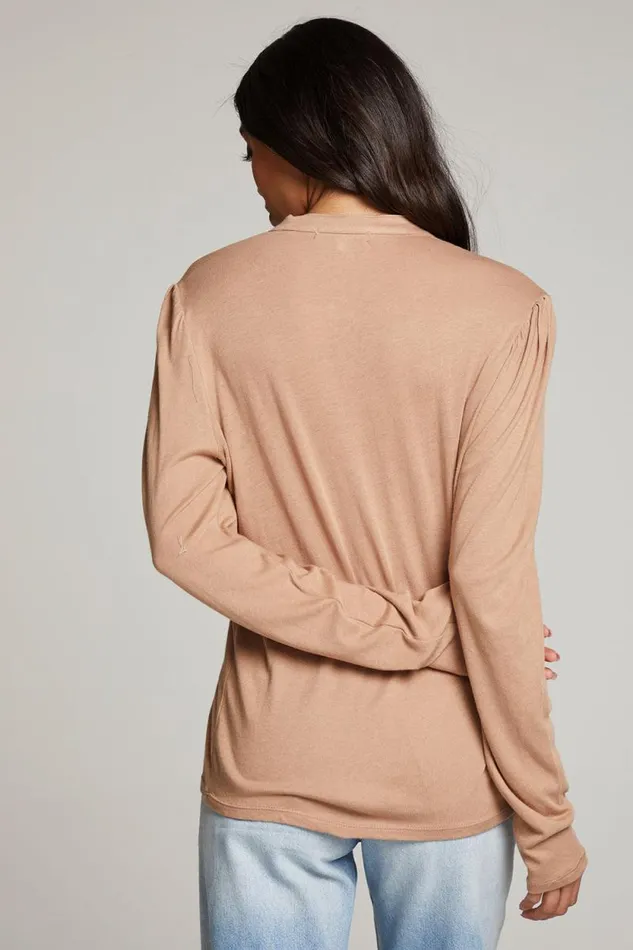 Womens Chaser Brand Tops Lotus Warm Taupe Long Sleeve