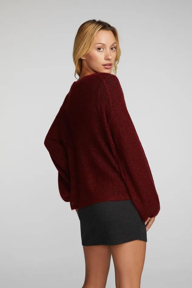 Womens Chaser Brand Tops Mohair Sweater Knit Belle Pullover