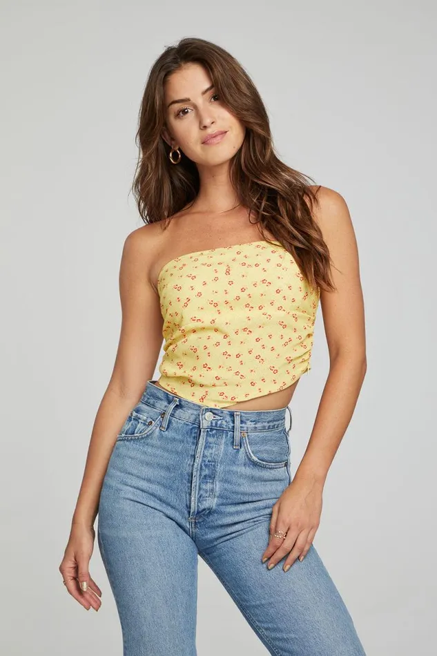 Womens Chaser Brand Tops Pier Crop Top 8211 Anise Flower