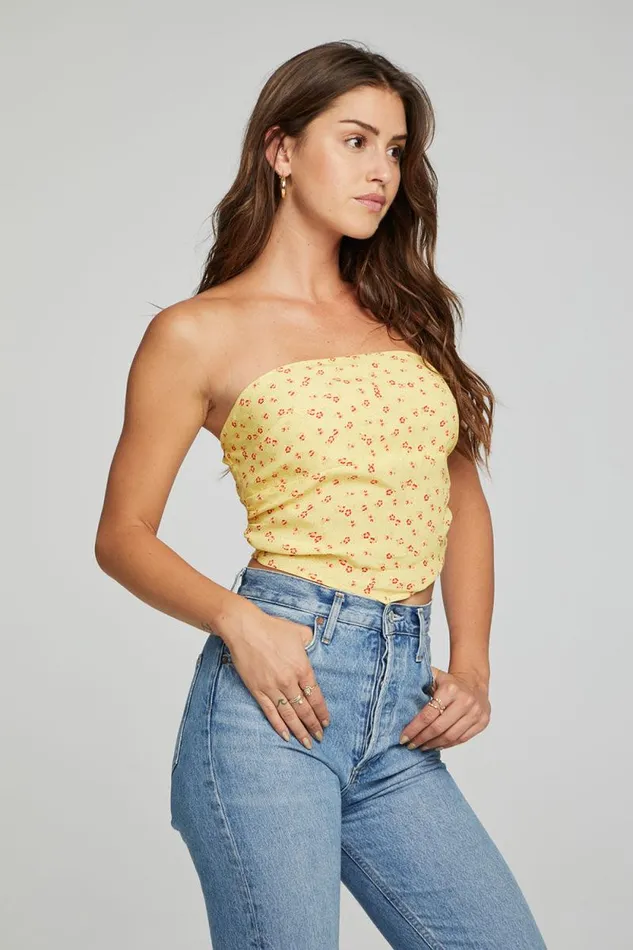 Womens Chaser Brand Tops Pier Crop Top 8211 Anise Flower